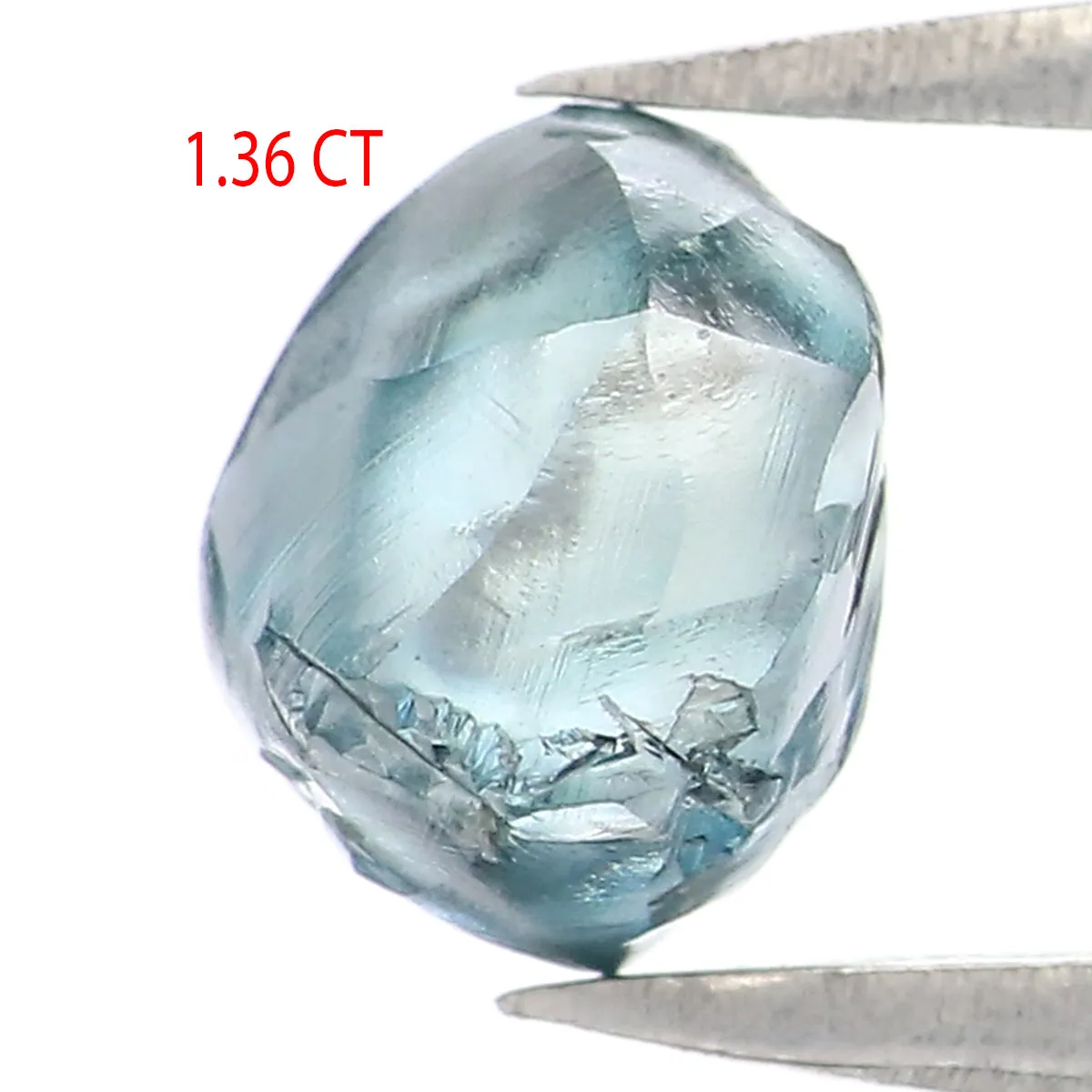 1.36 CT Natural Loose Rough Shape Diamond Blue Color Rough Cut Diamond 6.30 MM Natural Loose Blue Diamond Rough Irregular Cut Di