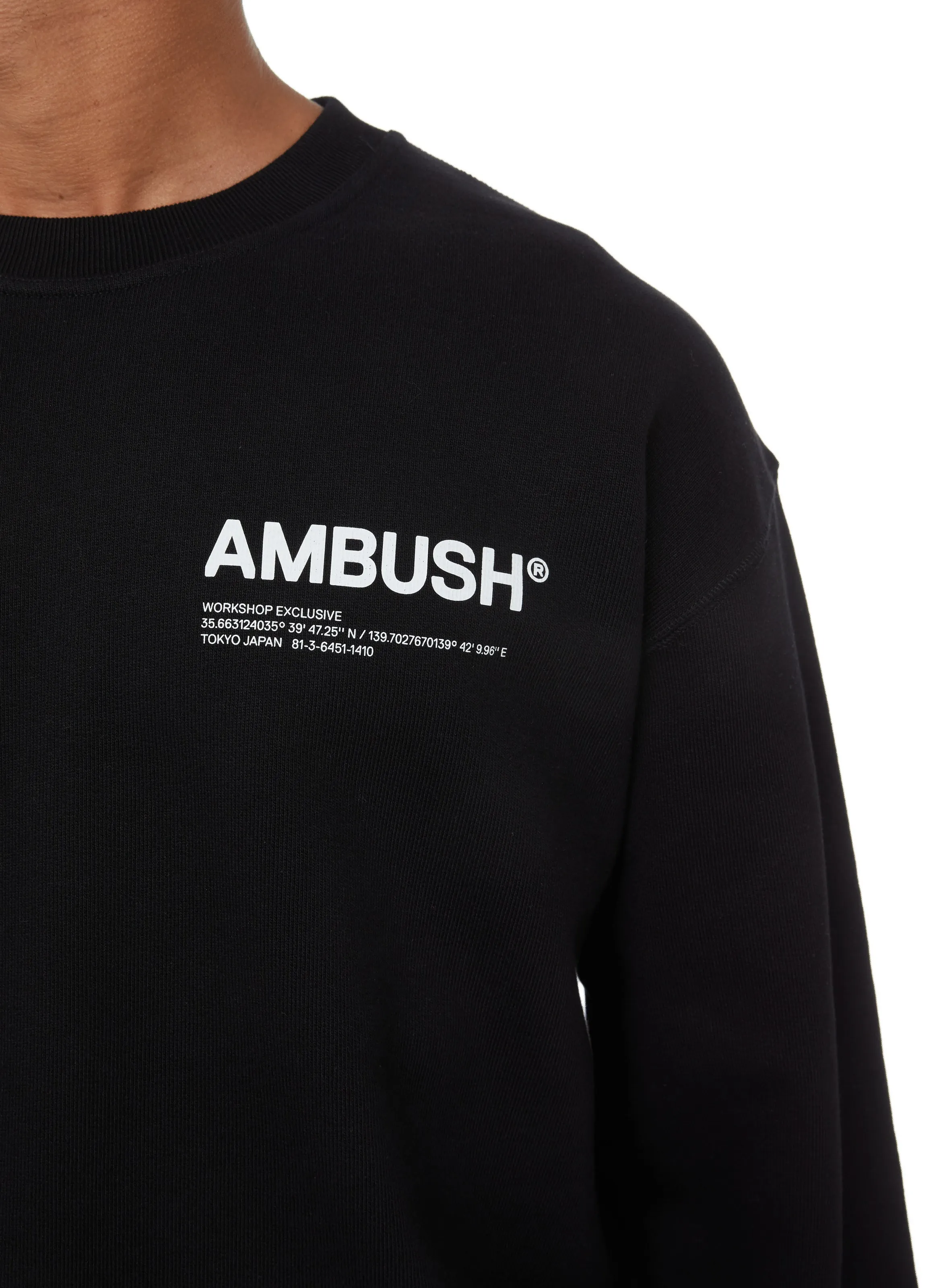 AMBUSH  |Crew Neck Long Sleeves Plain Cotton Logo Sweatshirts