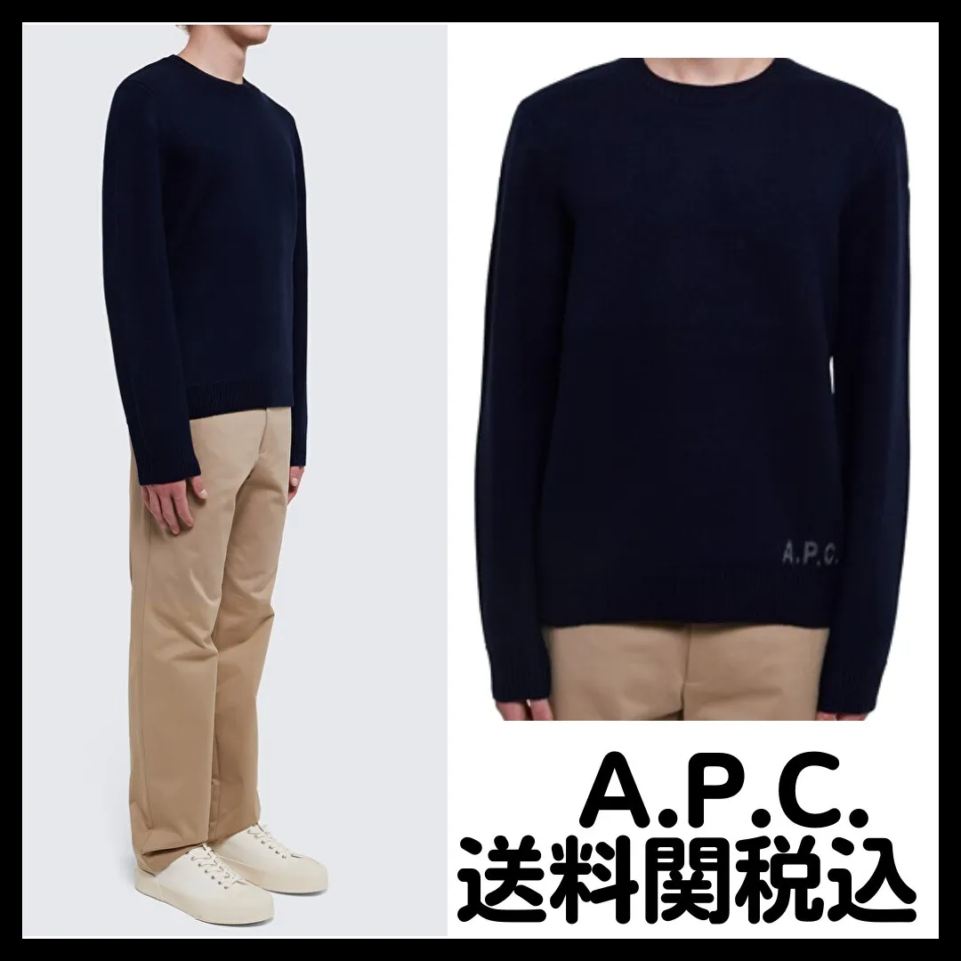 A.P.C.  |Wool Long Sleeves Logo Designers Sweaters