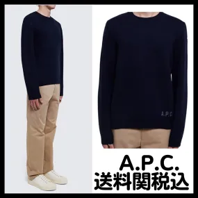 A.P.C.  |Wool Long Sleeves Logo Designers Sweaters