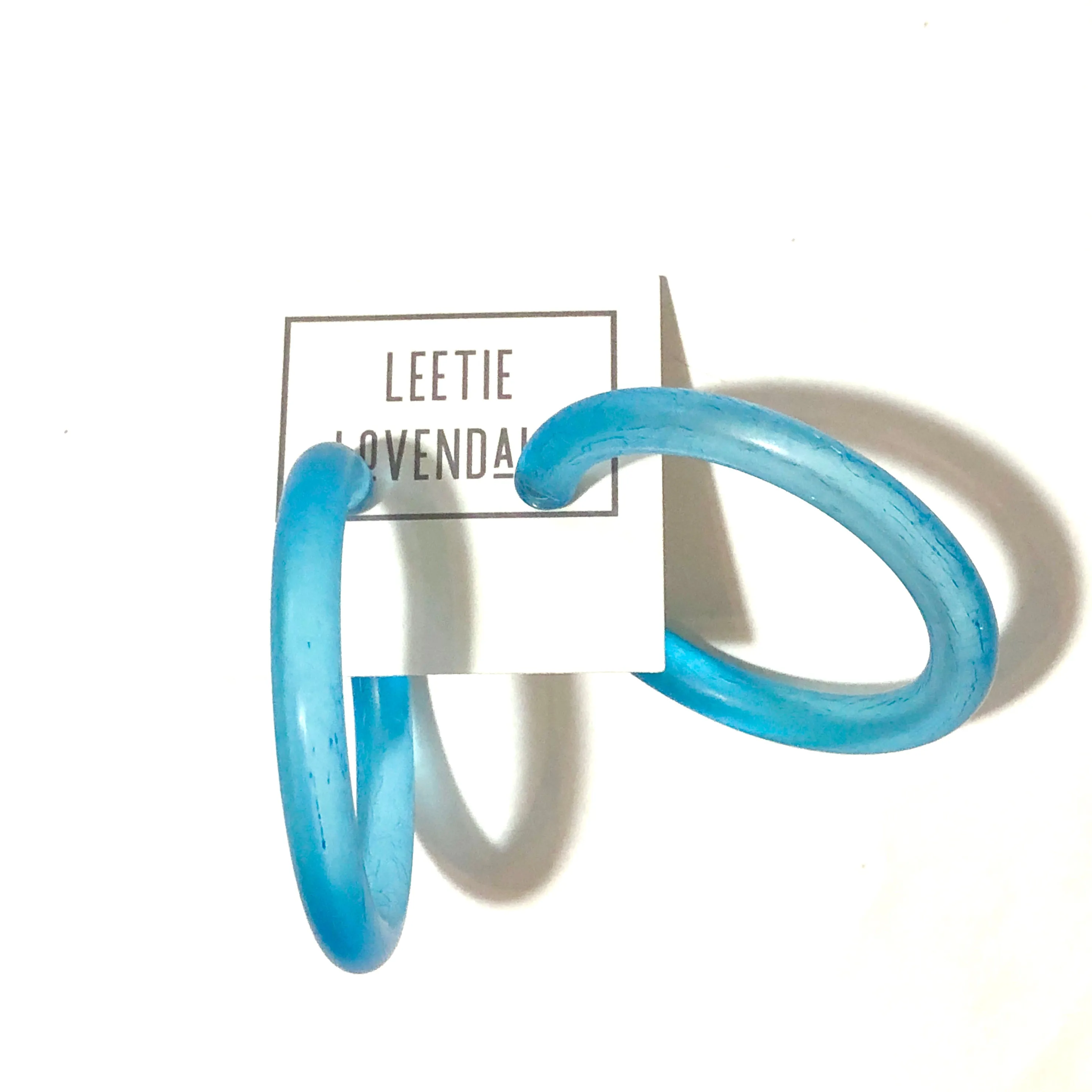 Aqua Blue Maximus Semi Matte Maximus Hoop Earrings