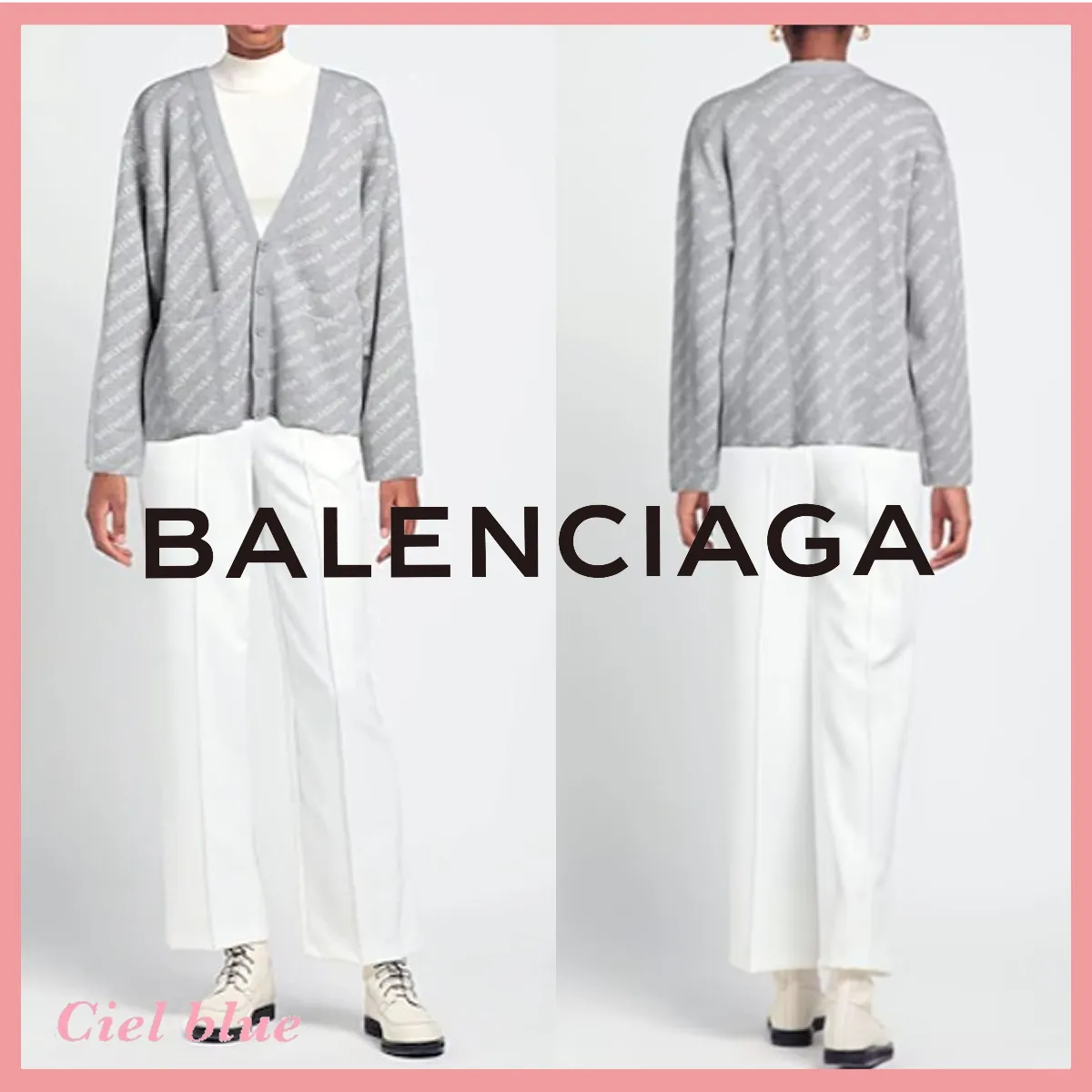 BALENCIAGA  |Casual Style Wool Long Sleeves Cotton Office Style Logo