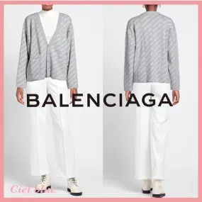 BALENCIAGA  |Casual Style Wool Long Sleeves Cotton Office Style Logo