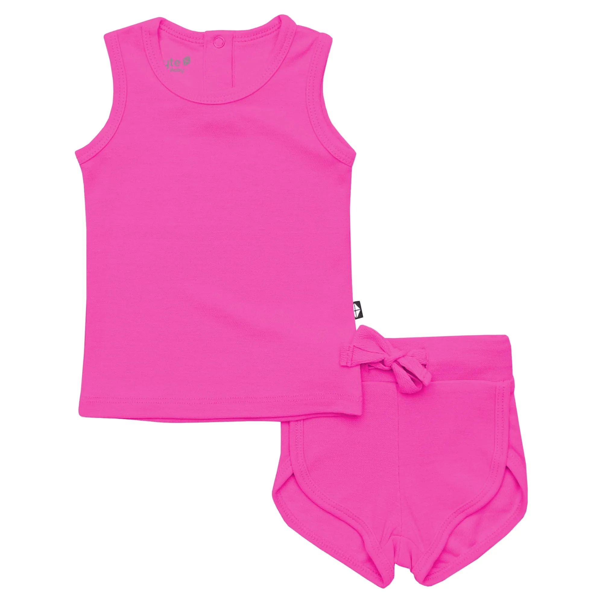 Bamboo Jersey Tank Jogger Set in Raspberry