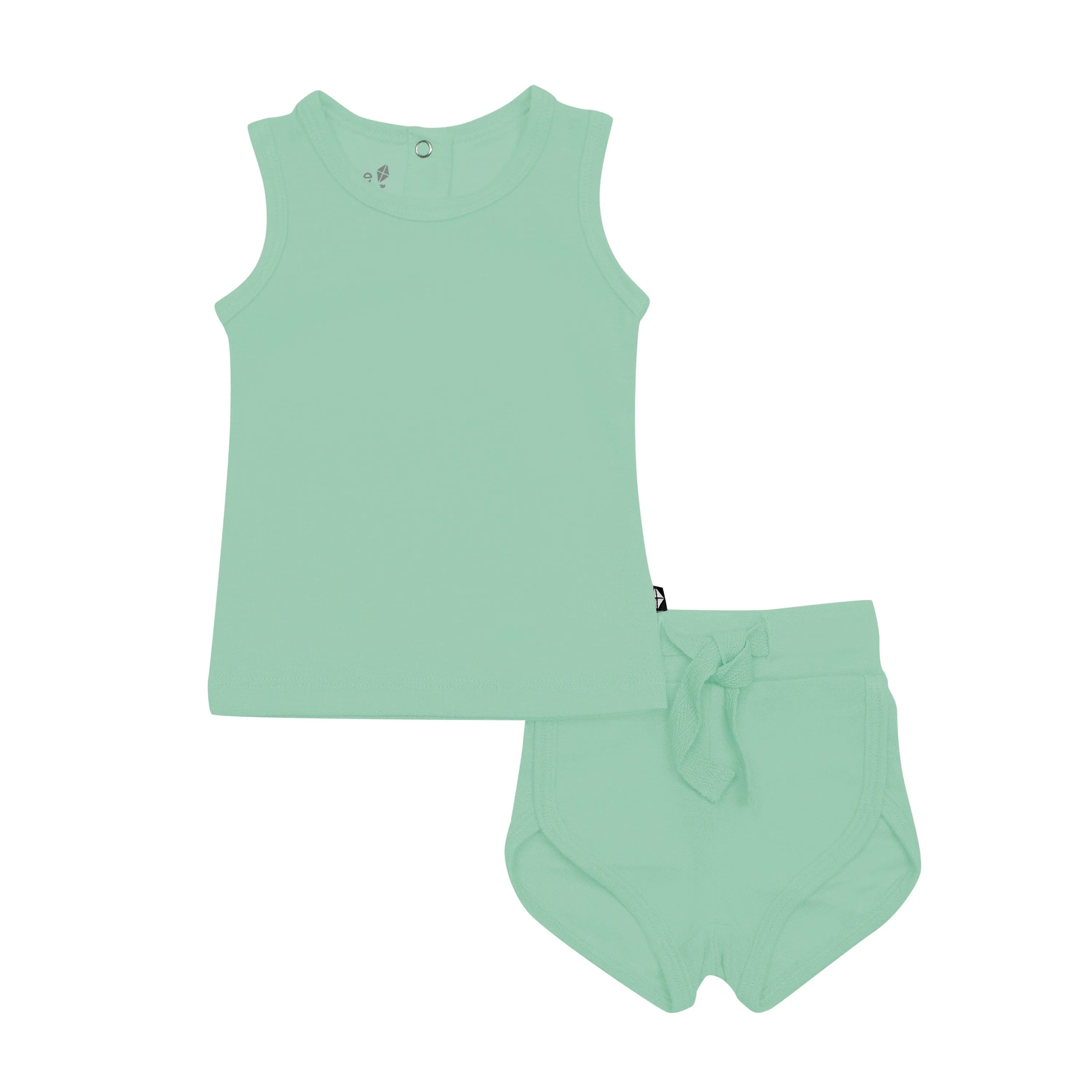 Bamboo Jersey Tank Jogger Set in Wasabi