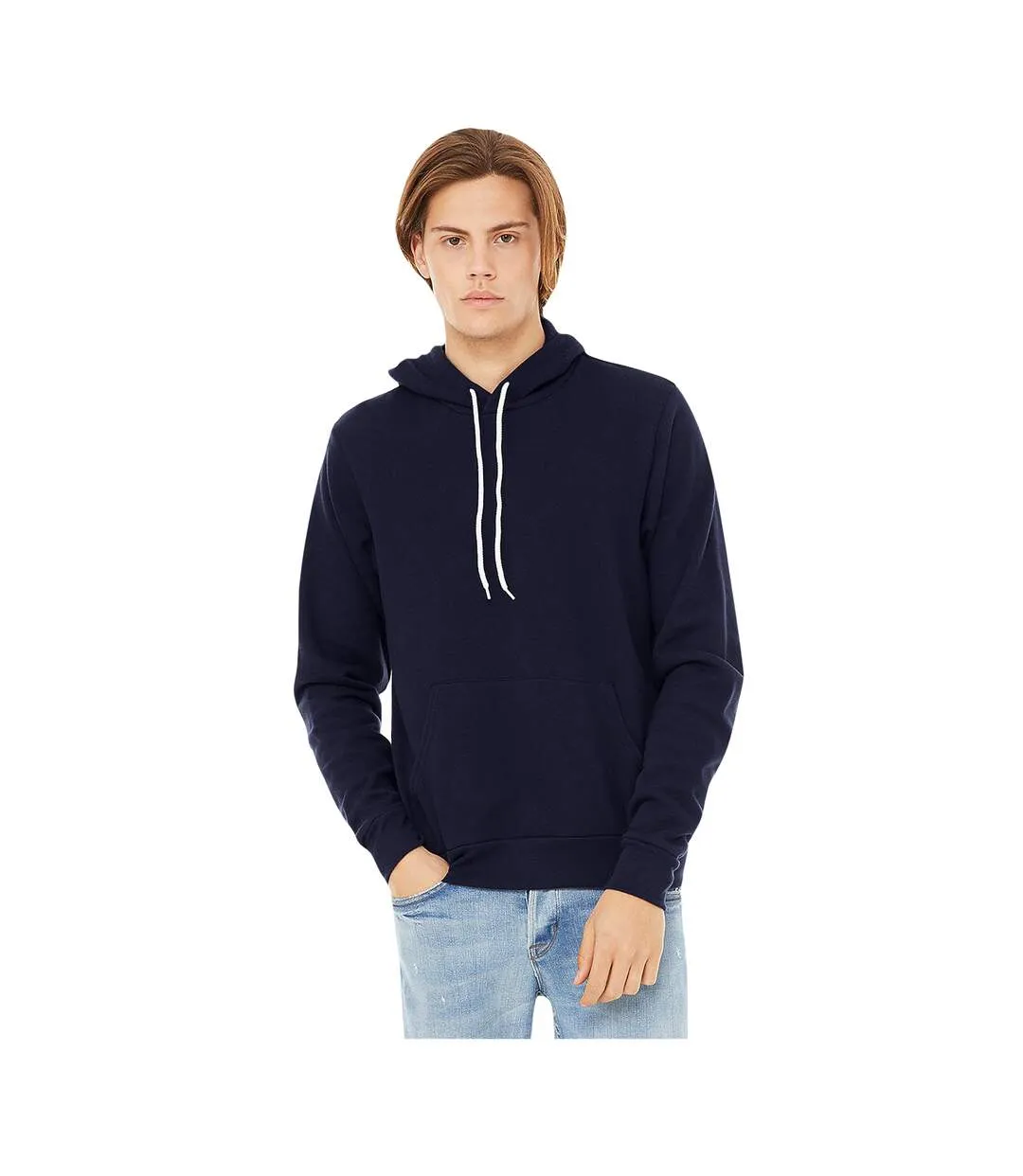 Bella + Canvas Unisex Pullover Polycotton Fleece Hooded Sweatshirt / Hoodie (Navy Blue) - UTBC1336