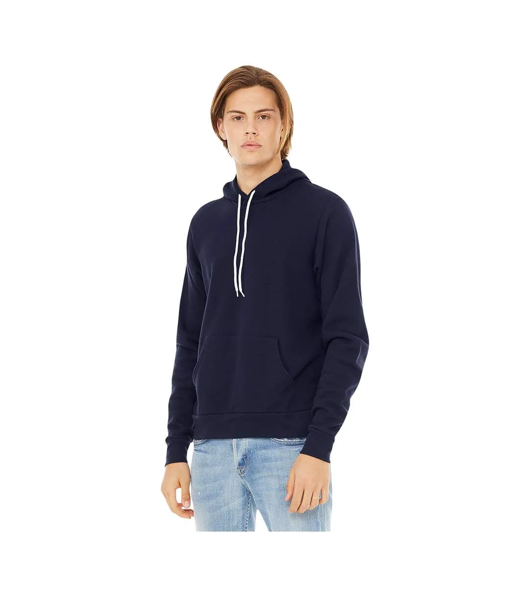 Bella + Canvas Unisex Pullover Polycotton Fleece Hooded Sweatshirt / Hoodie (Navy Blue) - UTBC1336