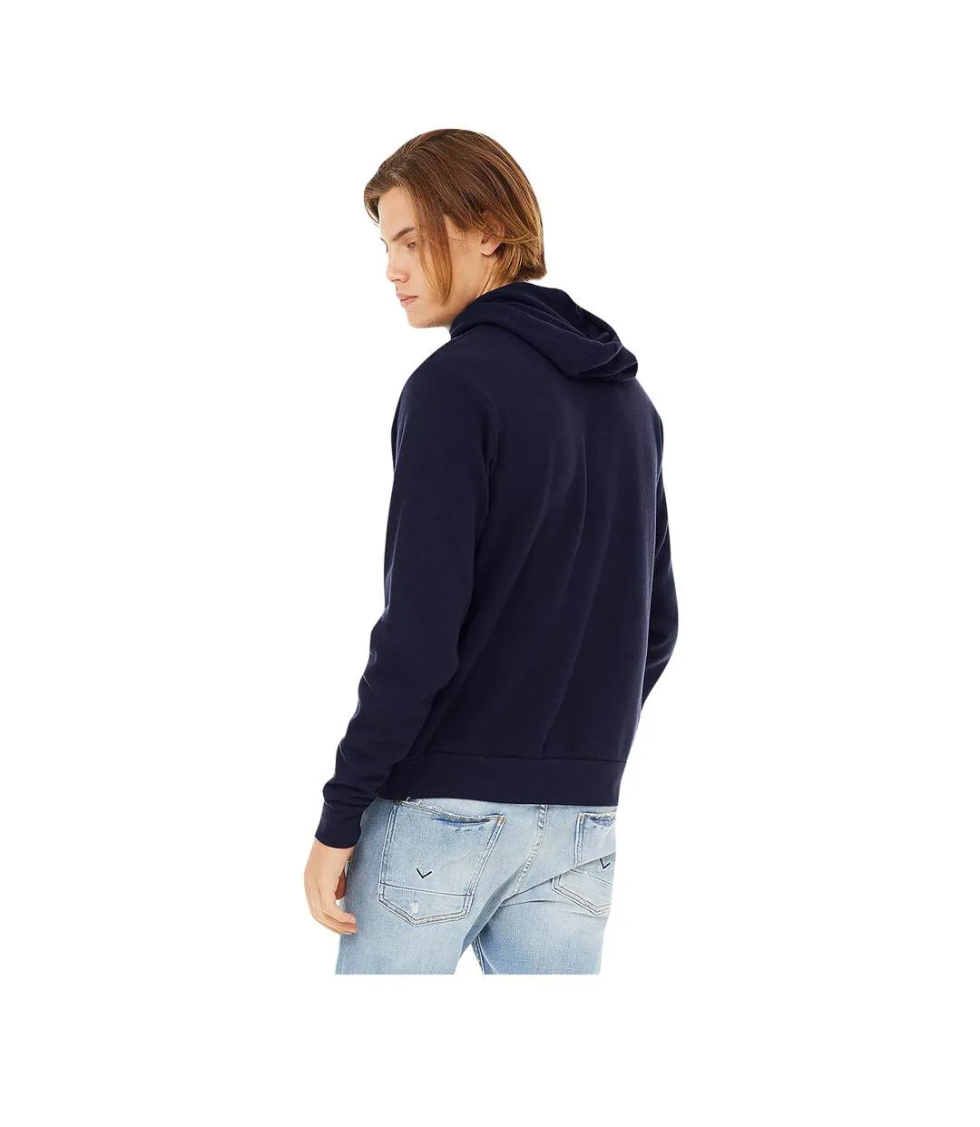 Bella + Canvas Unisex Pullover Polycotton Fleece Hooded Sweatshirt / Hoodie (Navy Blue) - UTBC1336