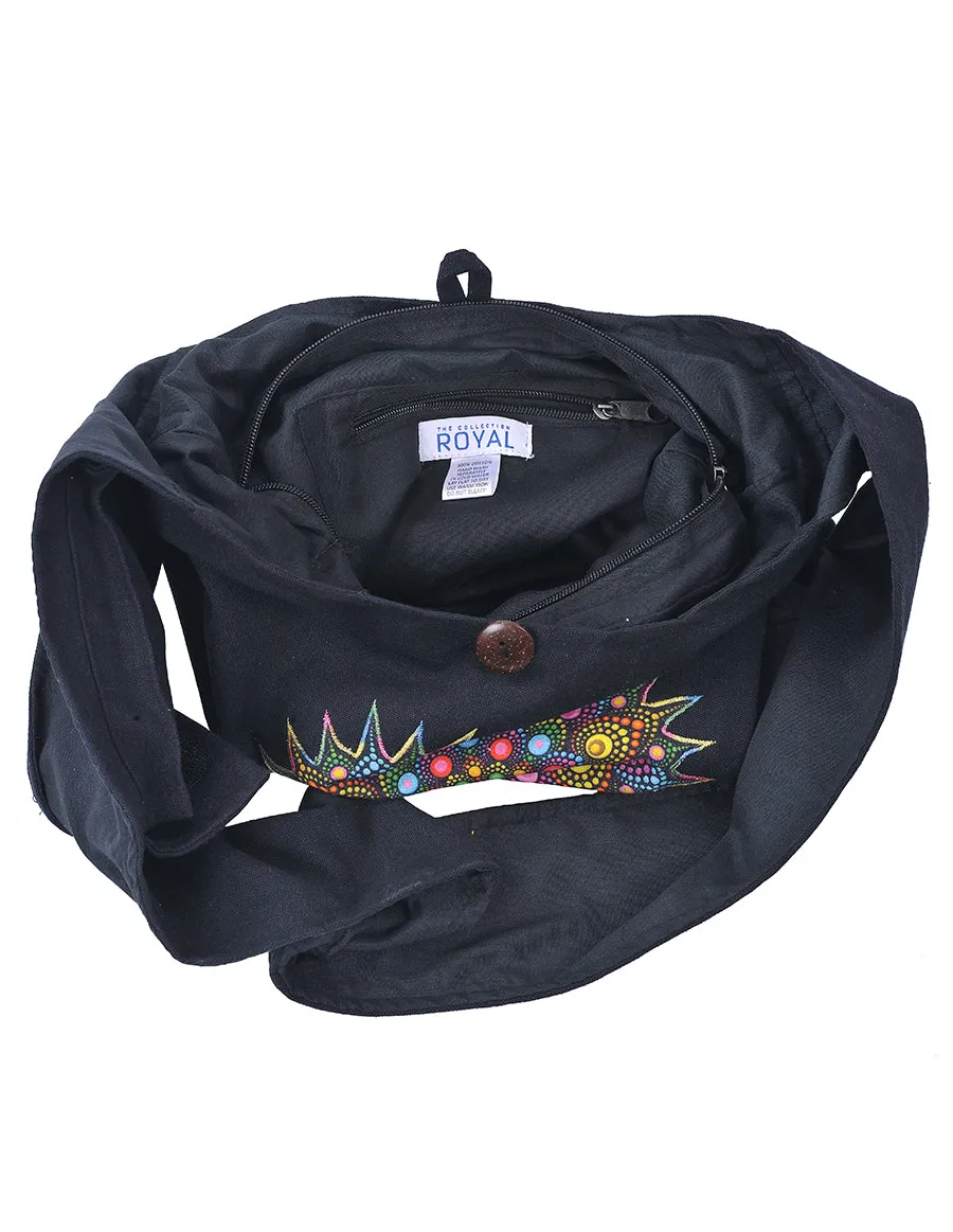 Black Mandala Printed Hobo Bag