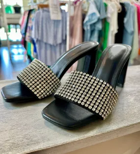 Black Rhinestone Heel