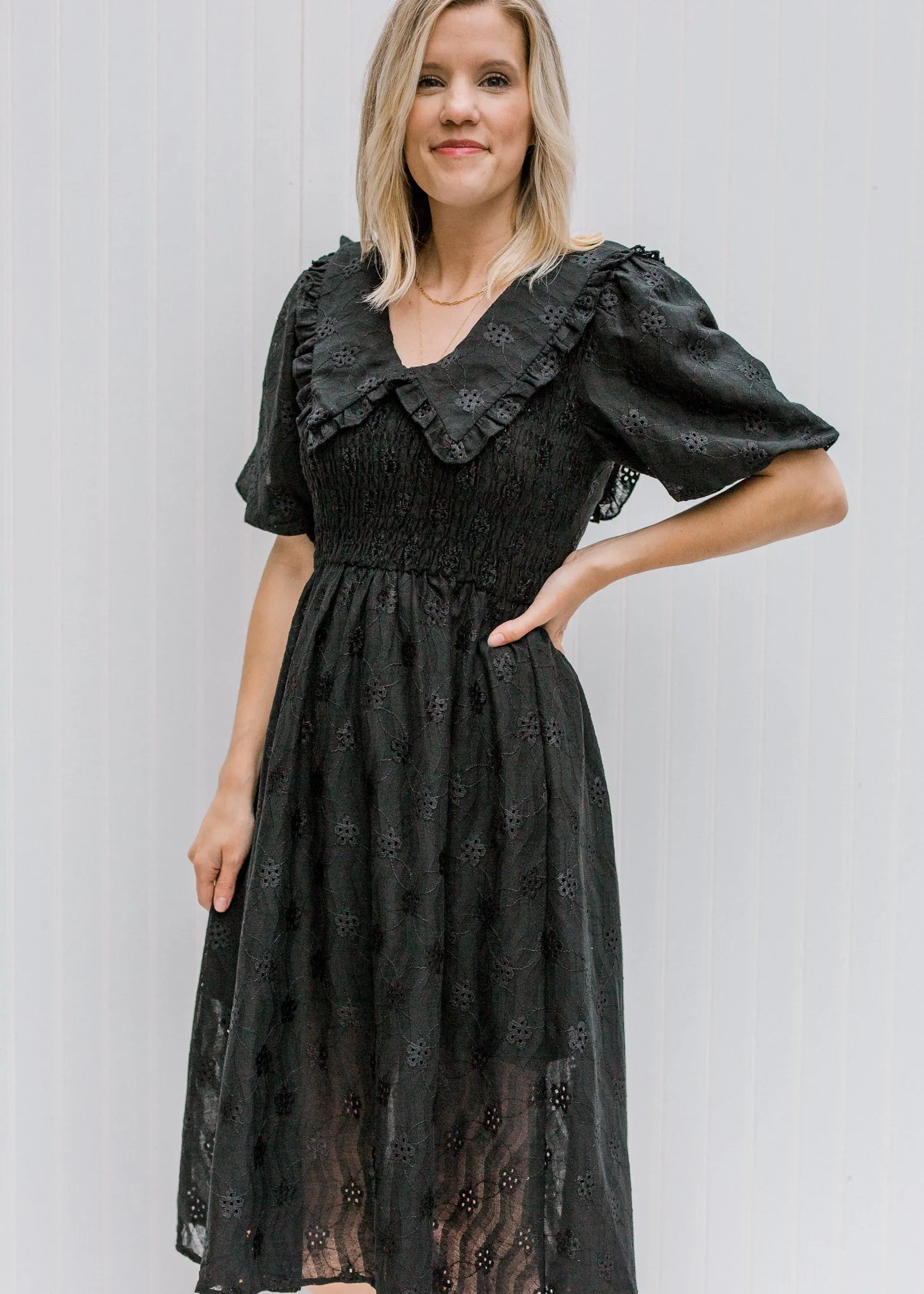 Black Vintage Linen Dress