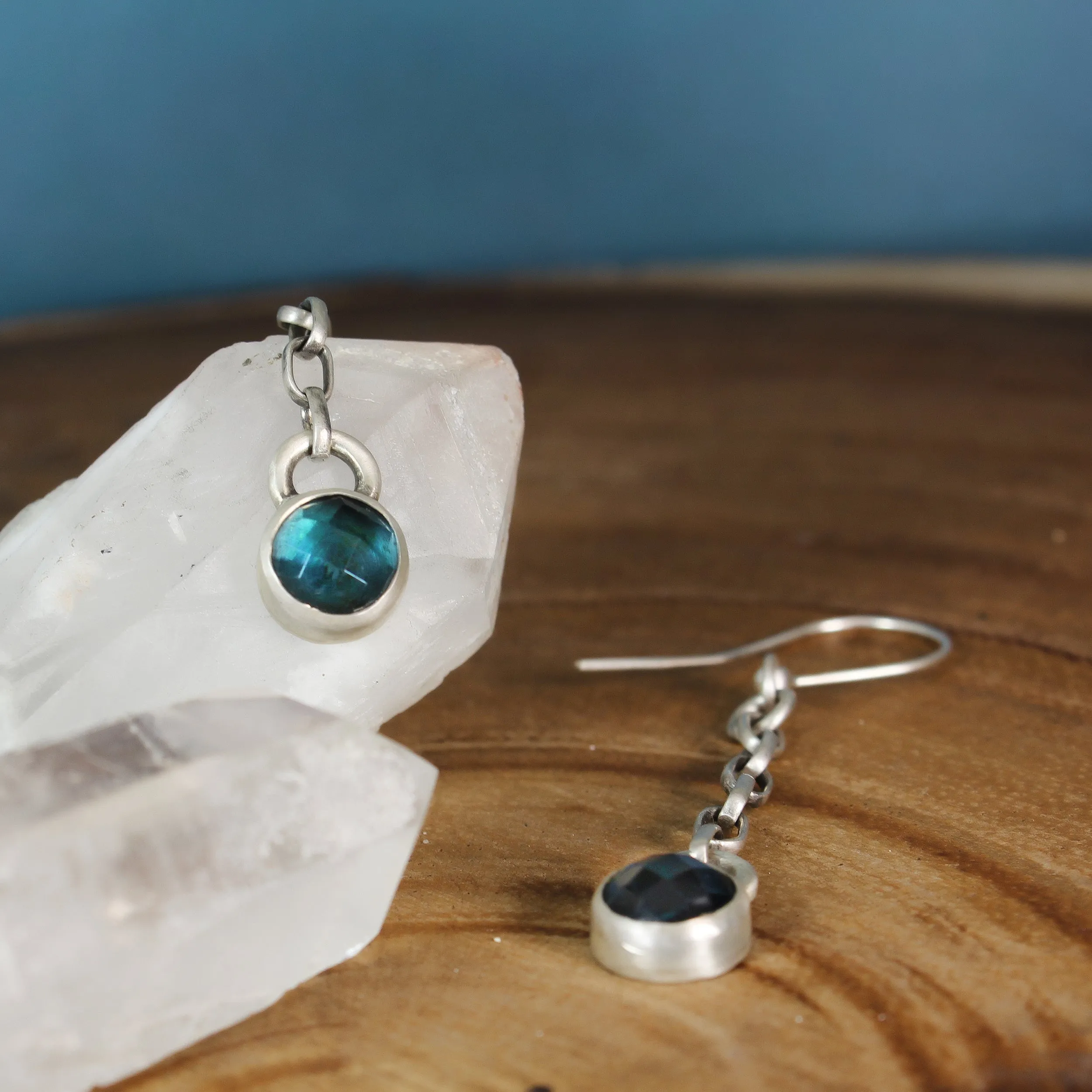 Blue Topaz Earrings - Looking Glass Earrings