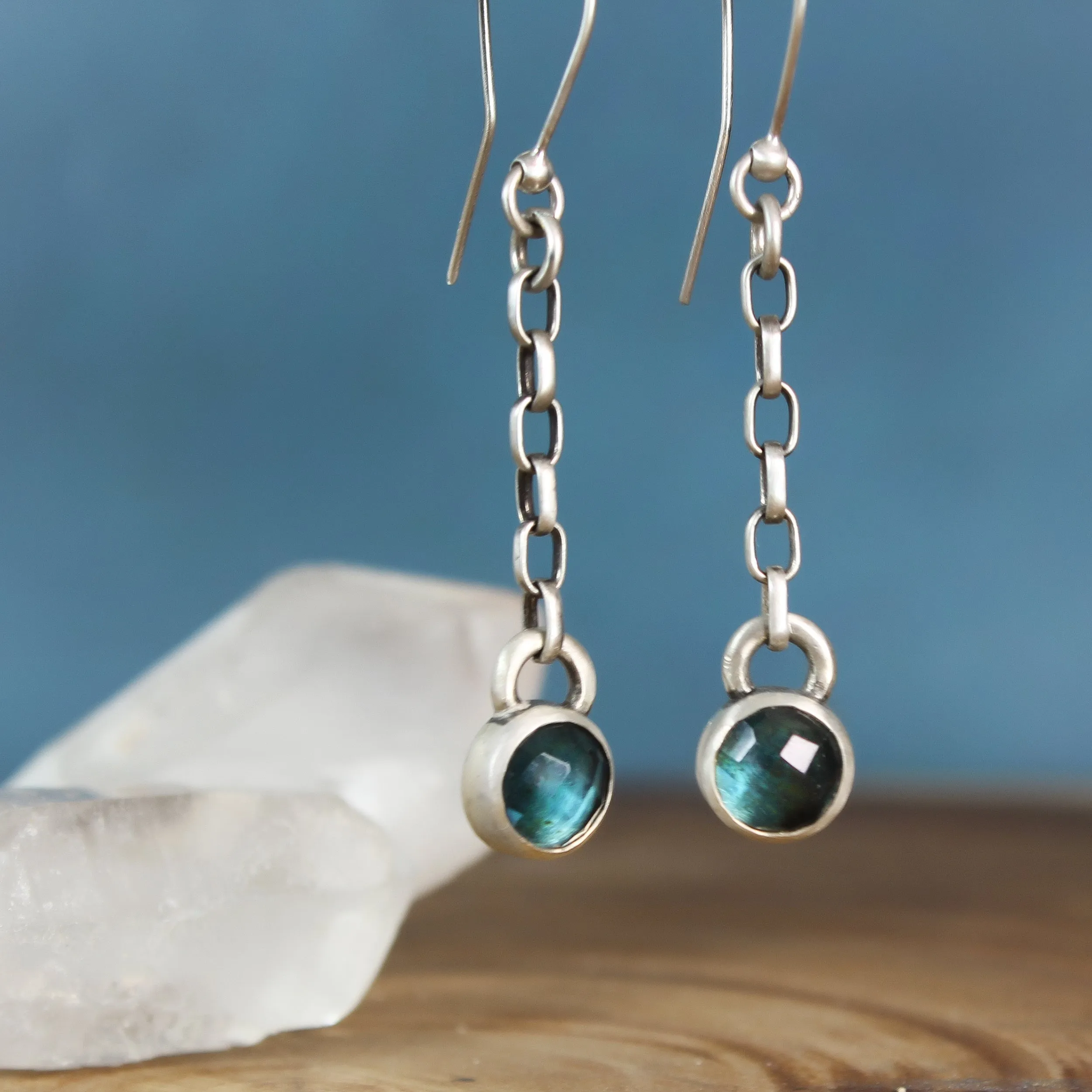 Blue Topaz Earrings - Looking Glass Earrings