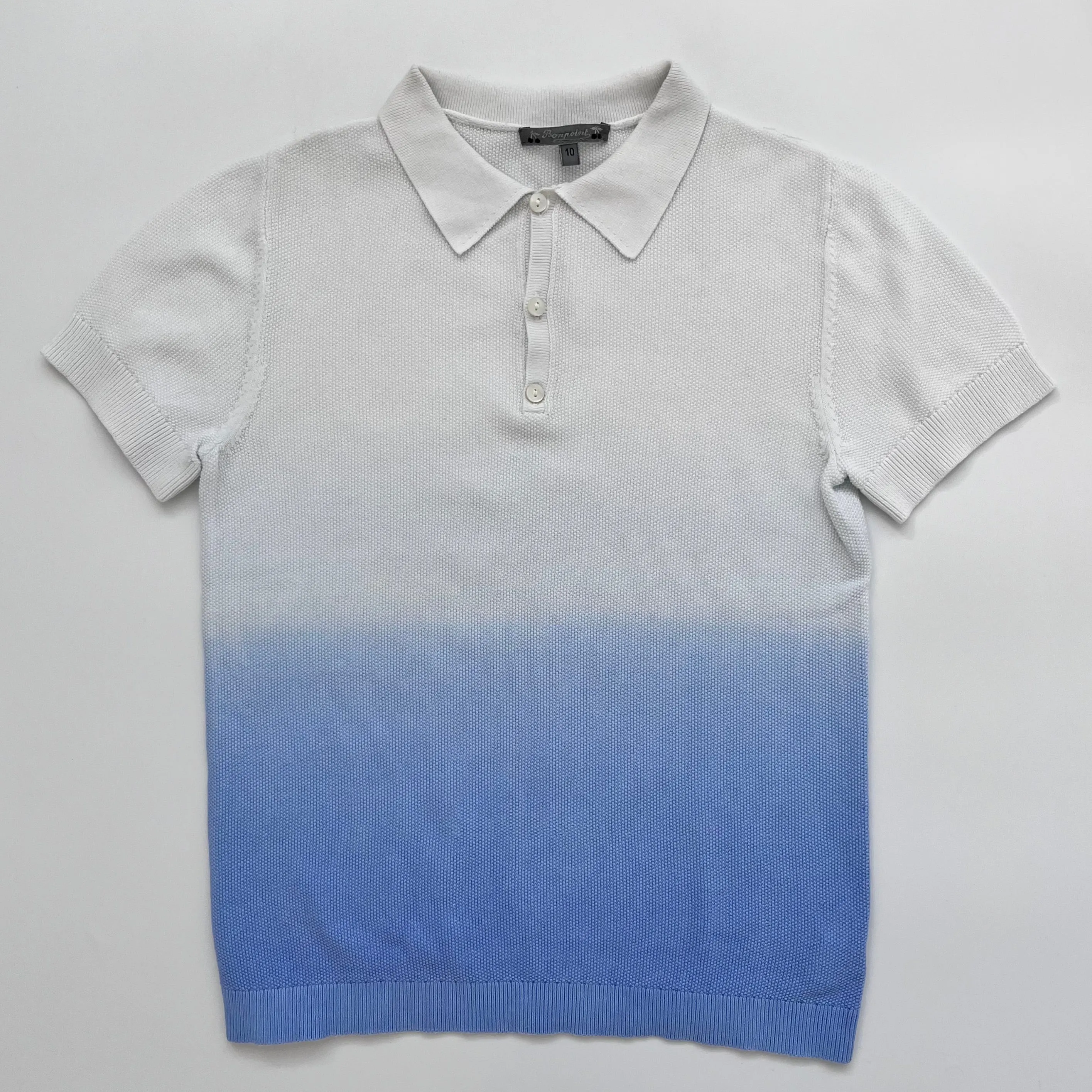 Bonpoint White Ombre Polo Shirt: 10 Years