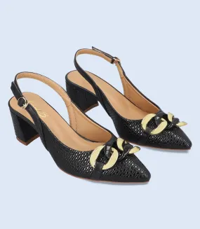 BW8173-BLACK-Women Casual Sling Backs