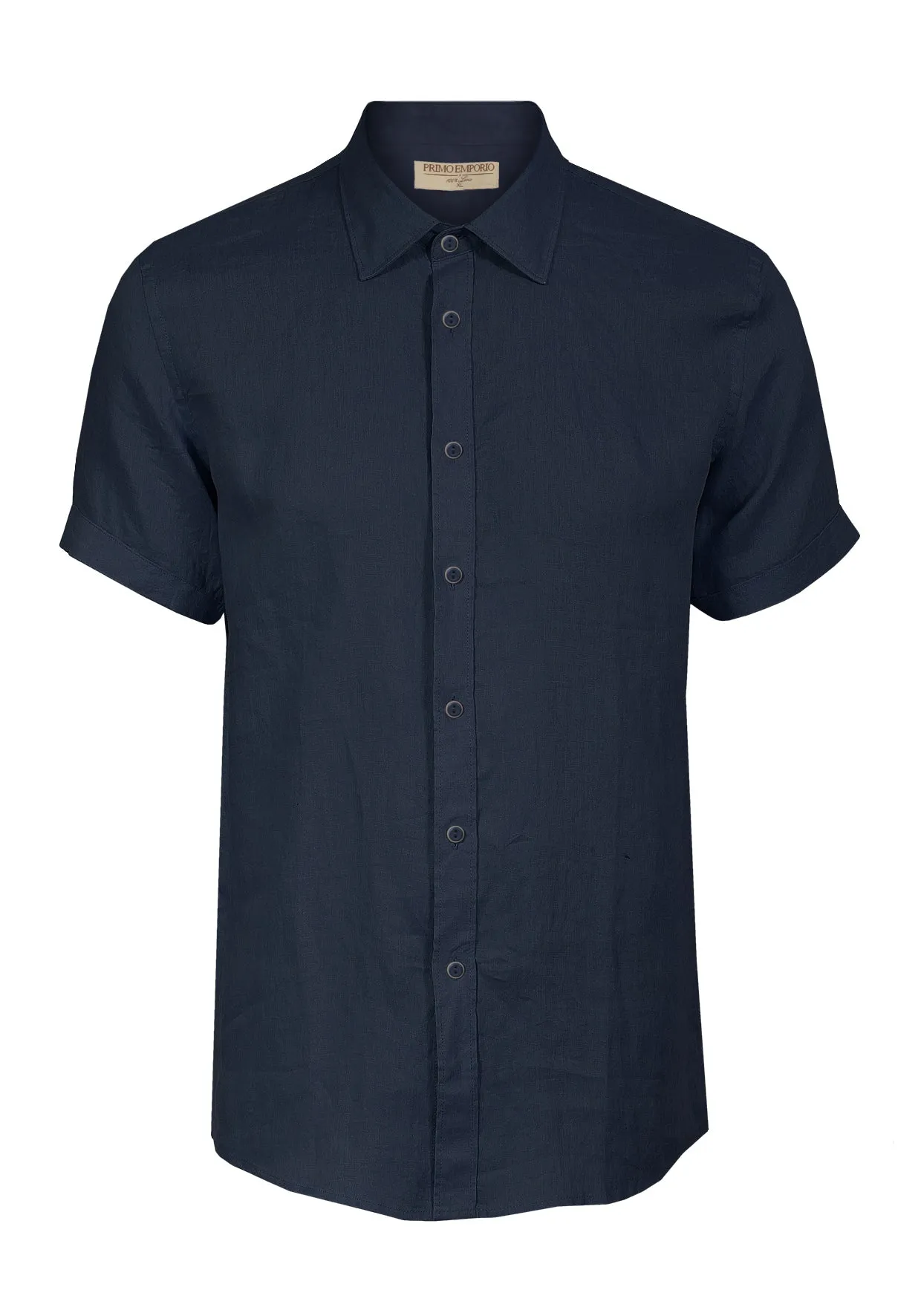 Camicia Lino Mezza Manica - Blue