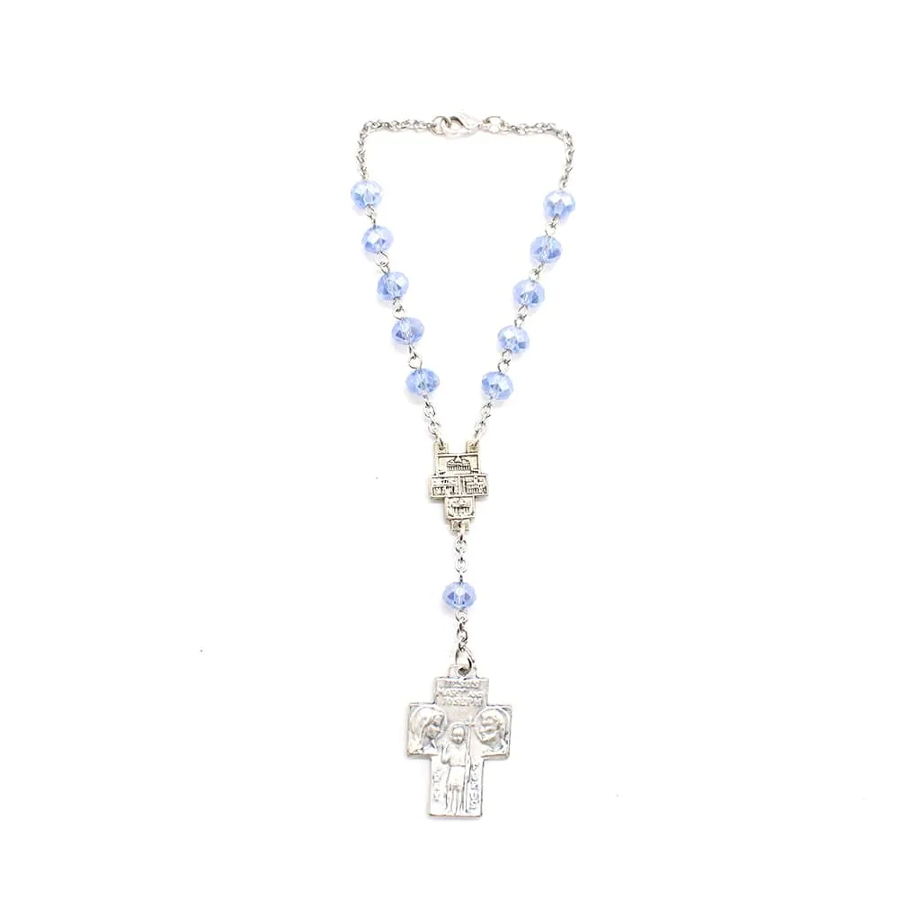 Car Rosary Korean Crystal (Light Blue/Maroon/Red/White/Black/Blue)