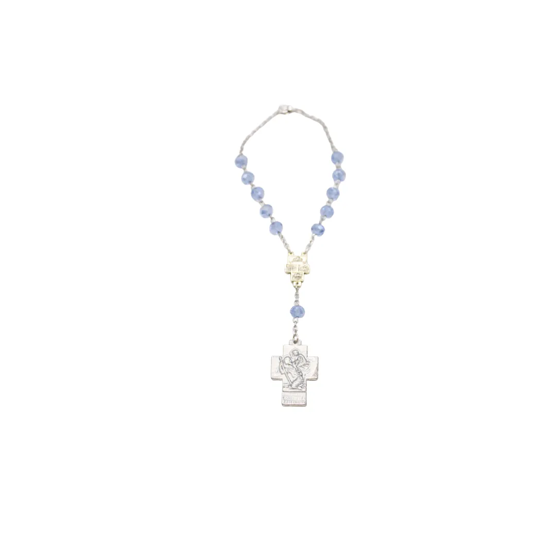 Car Rosary Korean Crystal (Light Blue/Maroon/Red/White/Black/Blue)