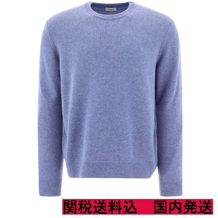 CELINE  |Crew Neck Cashmere Long Sleeves Plain Luxury Sweaters