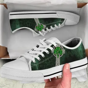 Celtic Cross & Shamrock Skew Style Irish St Patrick’s Day Converse Sneakers Low Top Shoes