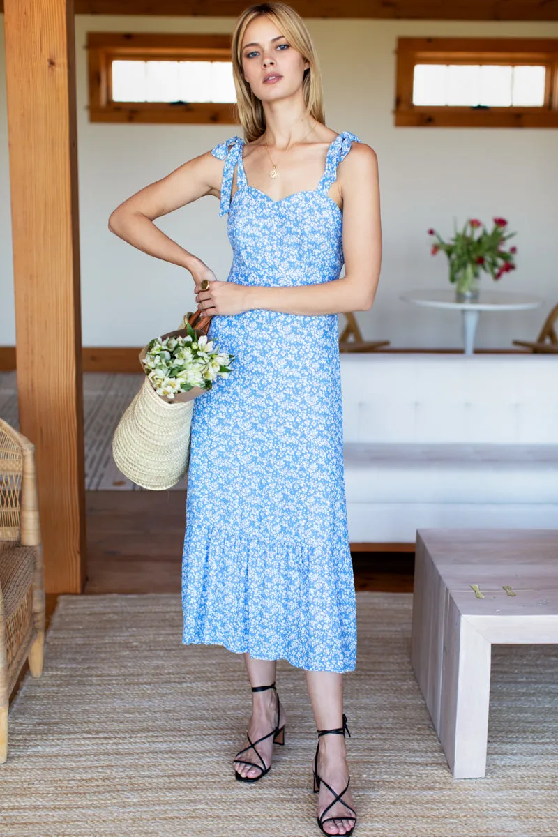 Charlotte Dress - Vintage Flowers Blue