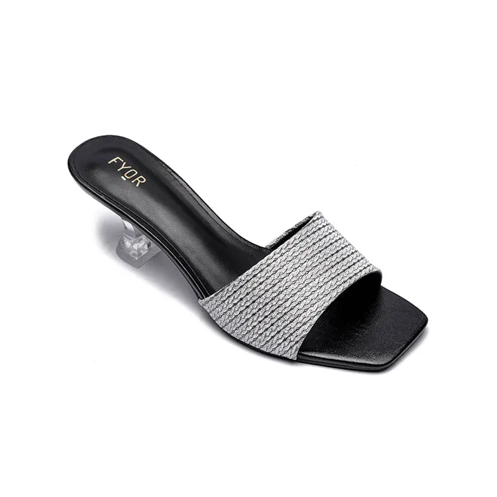 Clear Mid Heel Mule HL 113