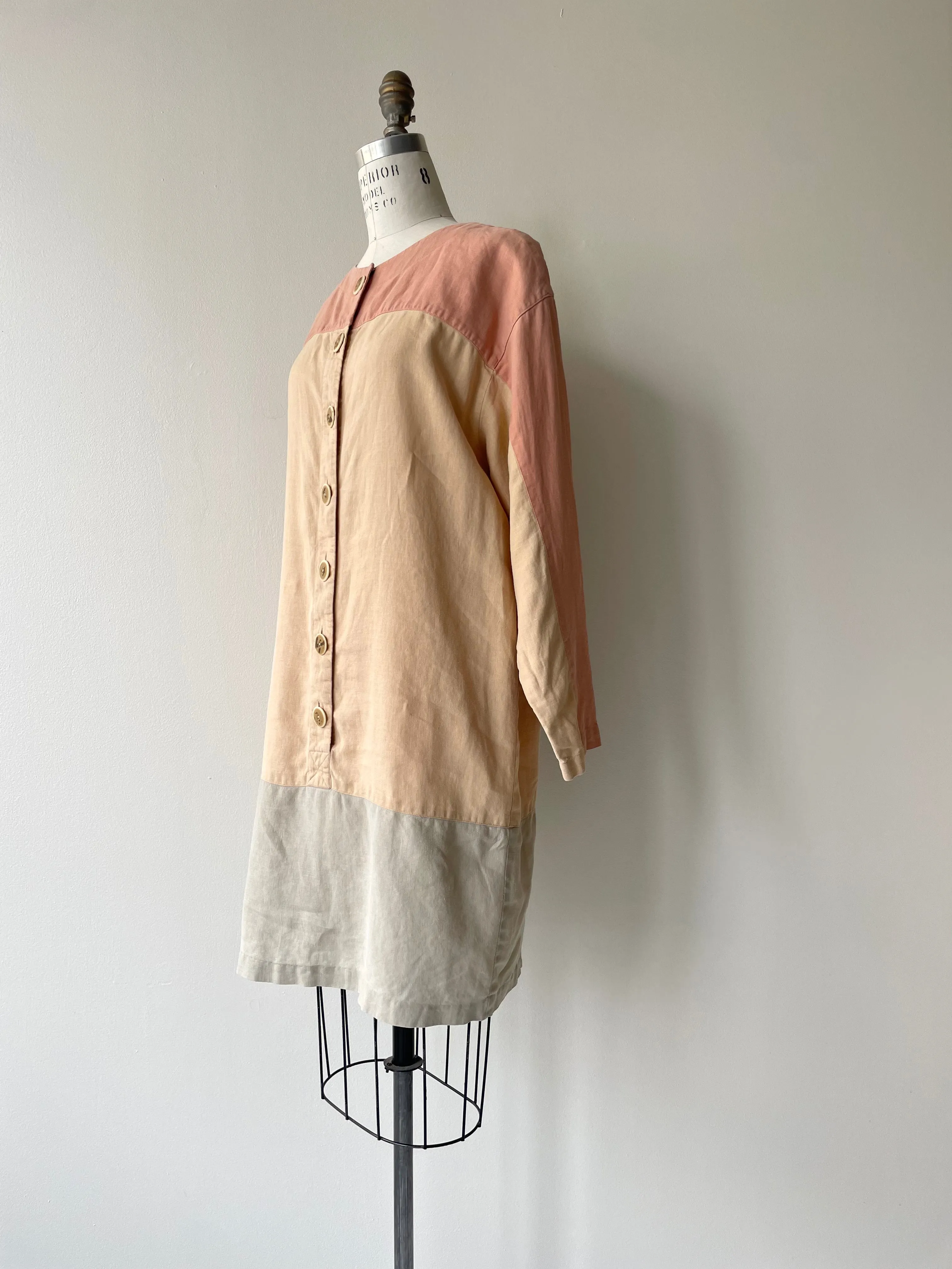 Colorblock Linen Dress