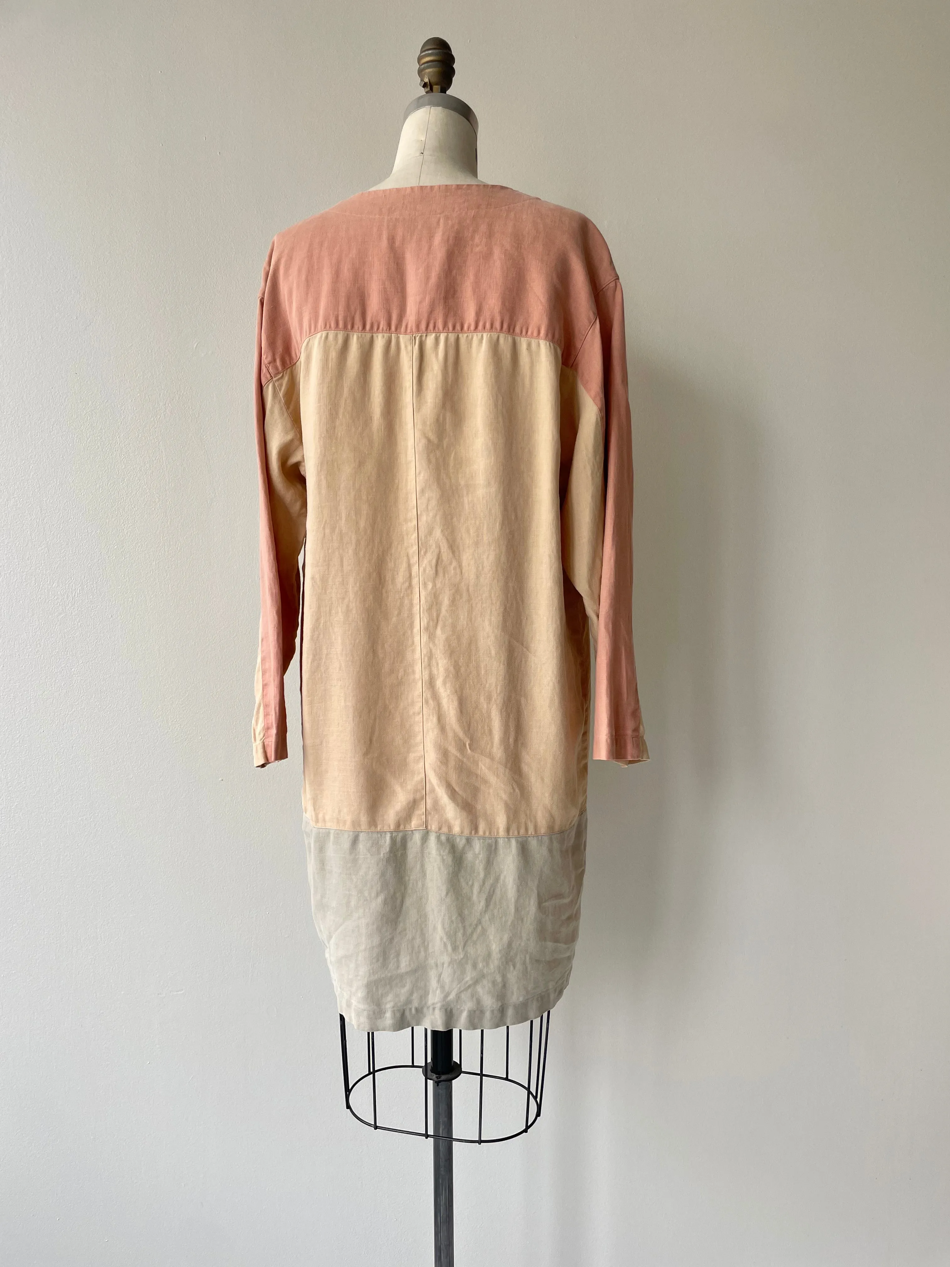 Colorblock Linen Dress