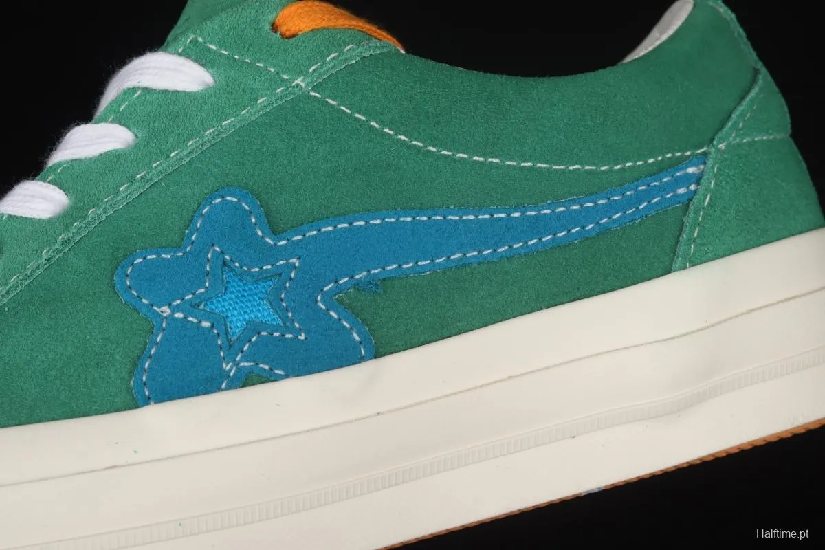 Creator x Converse One Star Ox Golf Le Fleur TTC co-signed green floret 2.0 suede low upper shoes 160322C