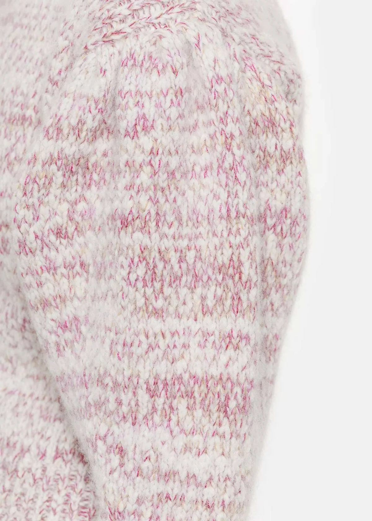 Cropped Turtleneck Sweater - Pink Melange