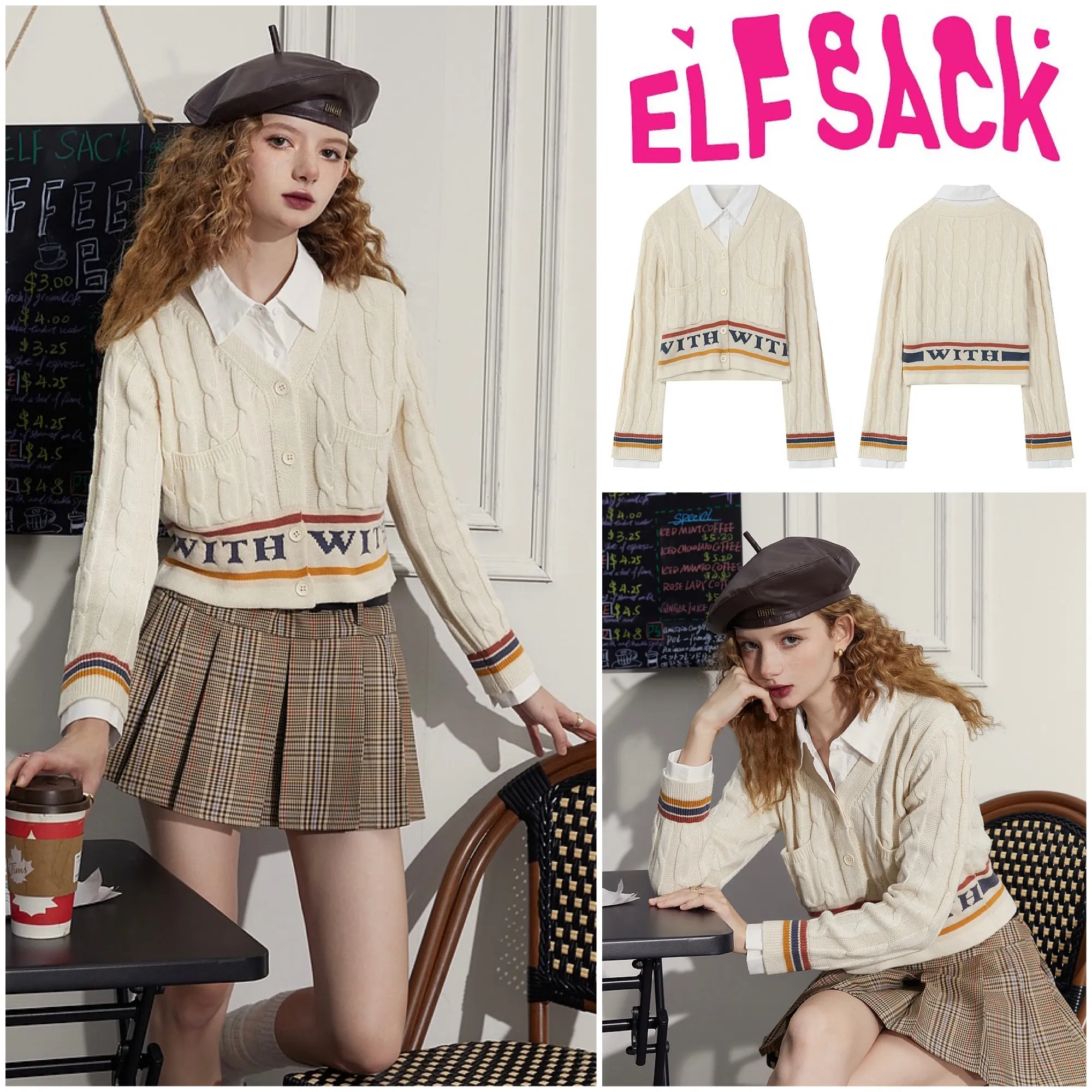 ELF SACK  |Casual Style Long Sleeves Cardigans