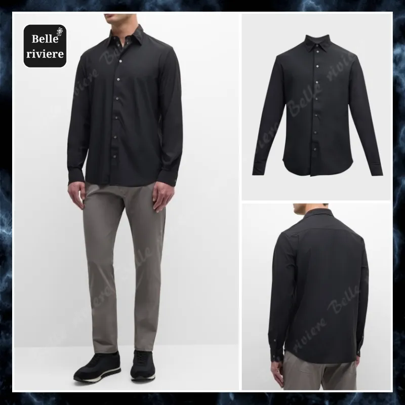 EMPORIO ARMANI  |Nylon Long Sleeves Plain Shirts