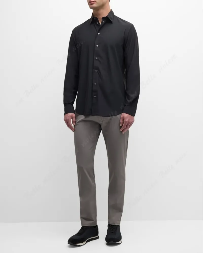 EMPORIO ARMANI  |Nylon Long Sleeves Plain Shirts