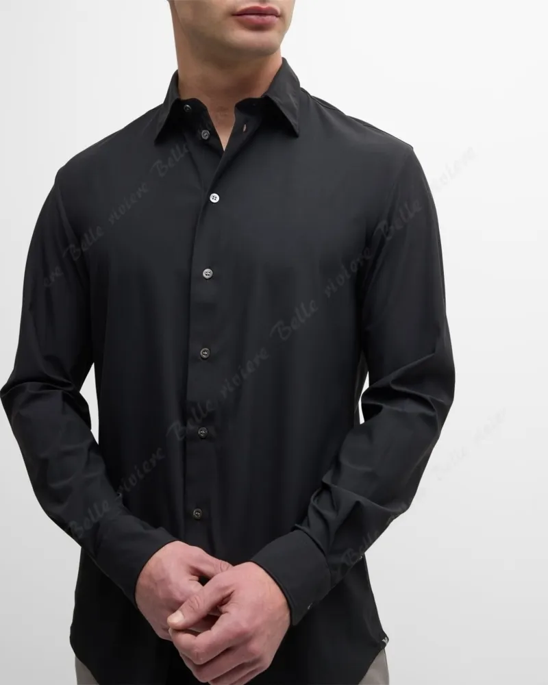 EMPORIO ARMANI  |Nylon Long Sleeves Plain Shirts