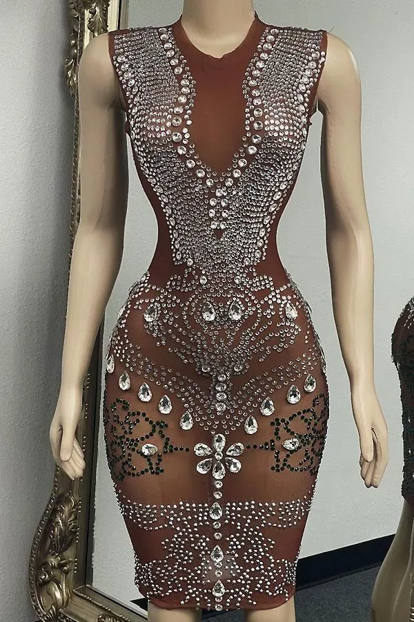 Esla Rhinestone Dress(Ready To Ship)