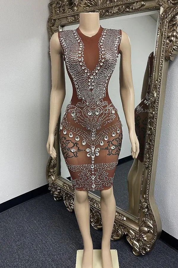 Esla Rhinestone Dress(Ready To Ship)