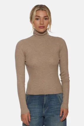 Eva Cashmere Turtleneck Sweater - Mink