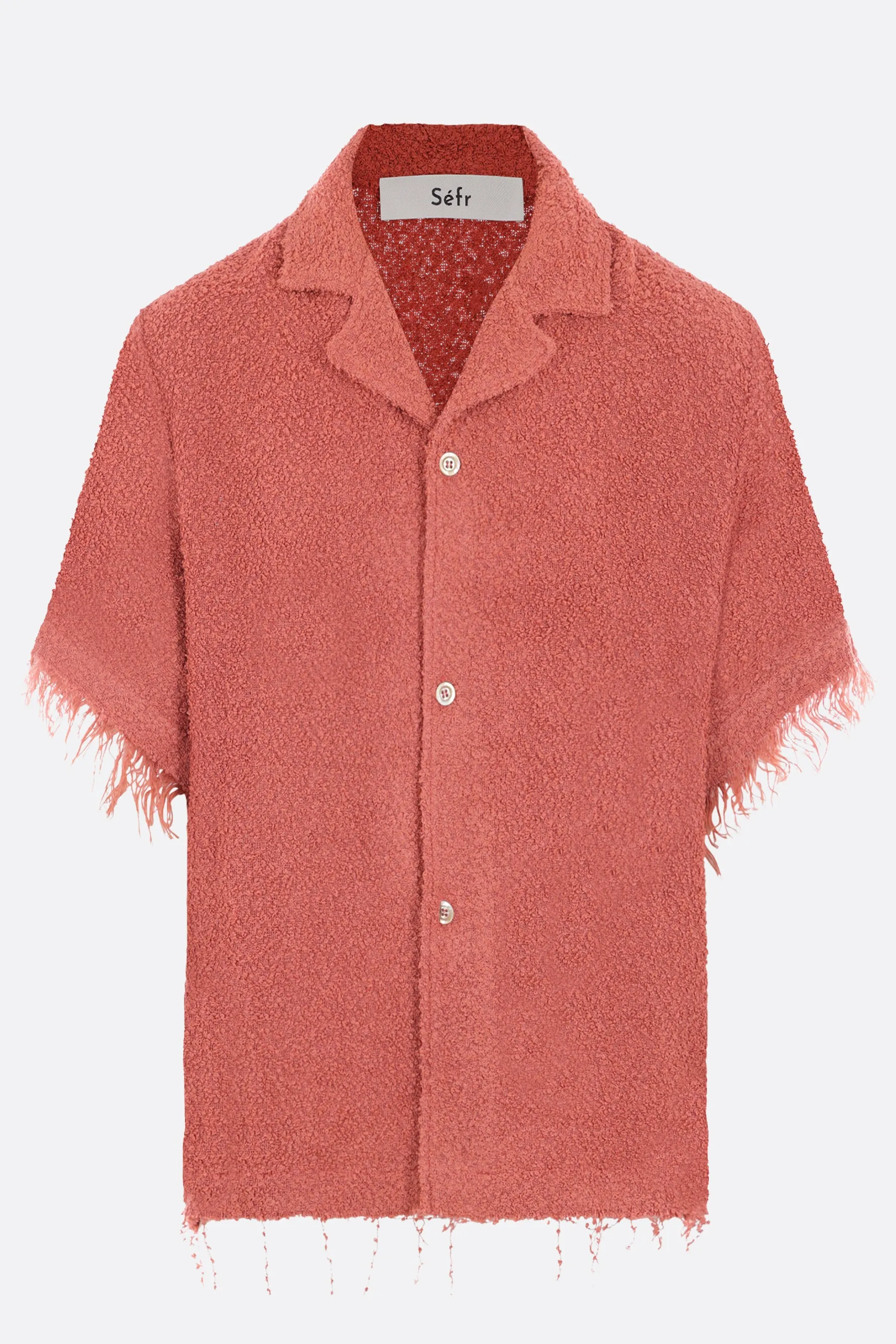 Fausto bouclé knit bowling shirt