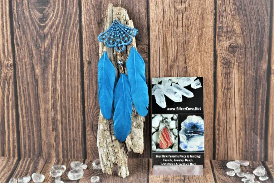 Feather Earrings (blue)