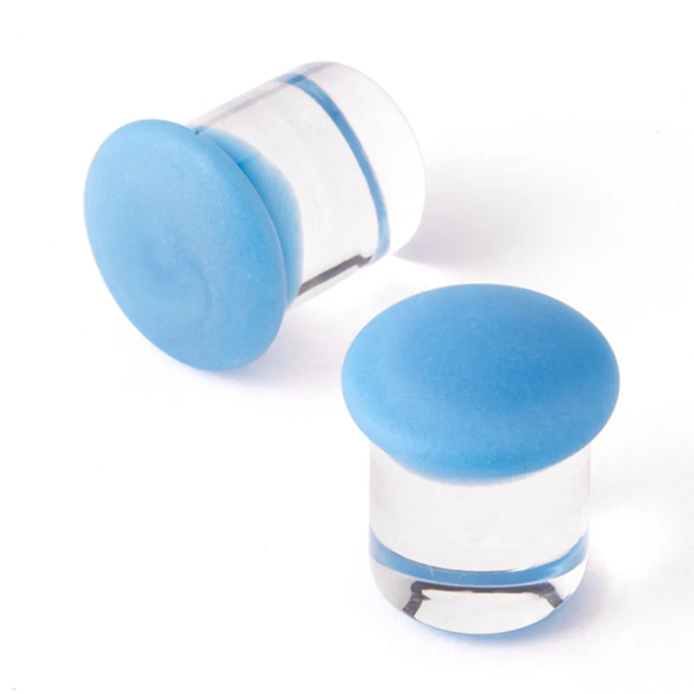 Glass Color Front Plugs - Matte Sky Blue