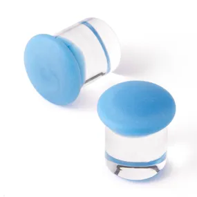 Glass Color Front Plugs - Matte Sky Blue