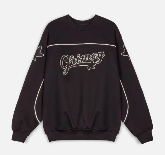 GRIMEY  |Street Style Long Sleeves Plain Cotton Logo Sweatshirts