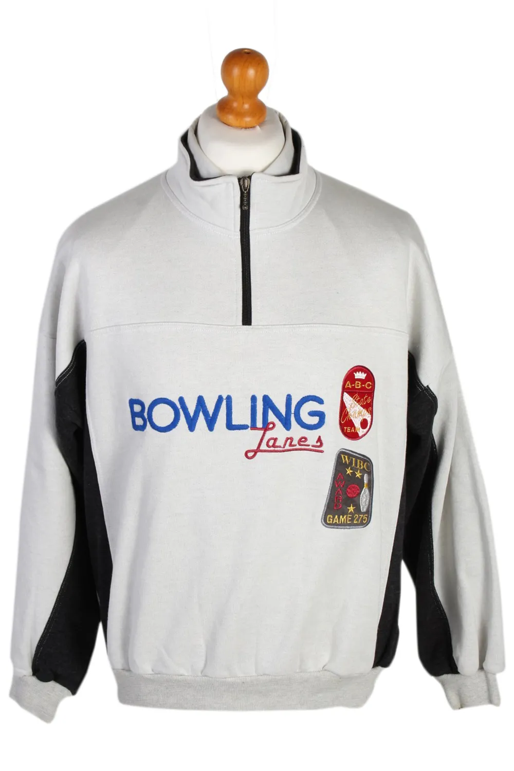 High Neck Sweatshirt 90s New Fast Bowling White M - Pepper Tree London