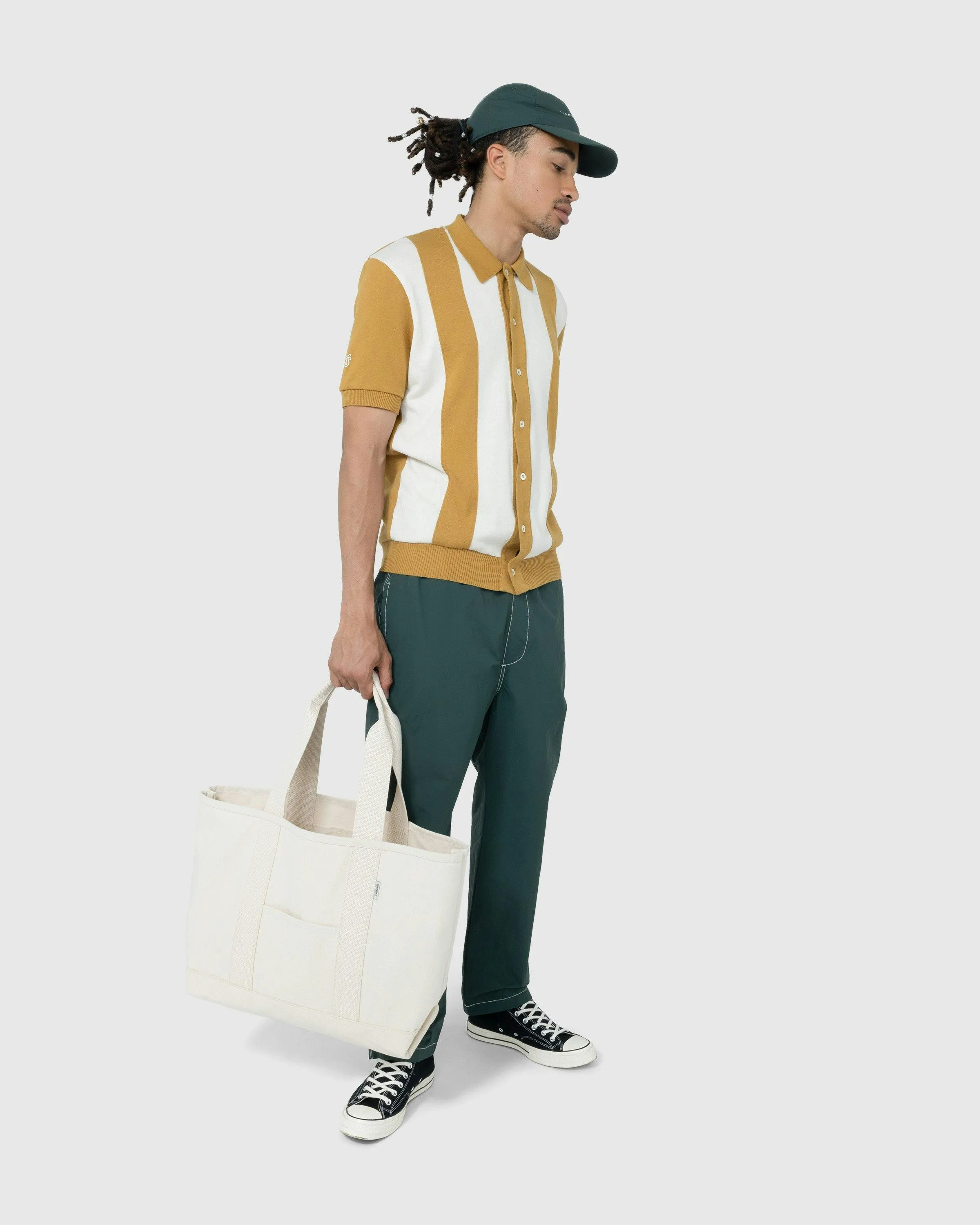 Highsnobiety – Knit Bowling Shirt Beige Brown | Highsnobiety Shop