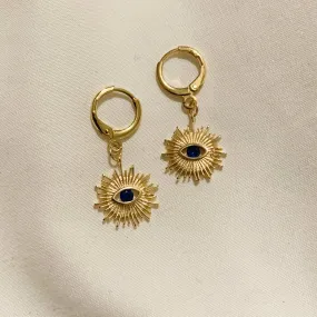 House of Au. + ORA - The Cure Blue Sun Protector 18k Huggie Earrings