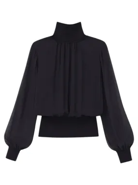 Lafayette 148 Turtleneck Blouse With Knit (More Colors)