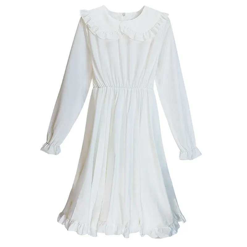 Layla White Vintage-Style Tea Party Dolly Dress