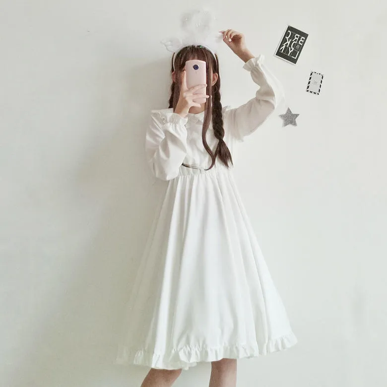 Layla White Vintage-Style Tea Party Dolly Dress