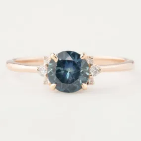 Lena Ring -1.15ct Teal Blue Montana Sapphire, 14k Rose Gold (One of a kind)