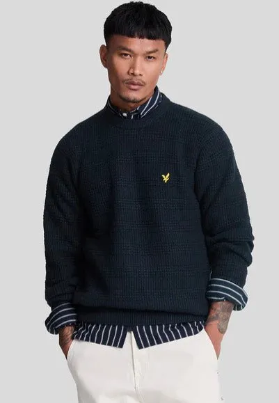 Lyle & Scott - Waffle Knit Dark Navy - Pullover